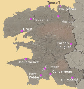 Map of Finistere