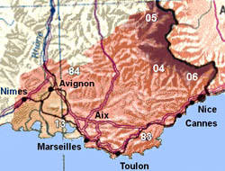 Map of Provence region